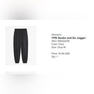 YPB Studio and go joggers